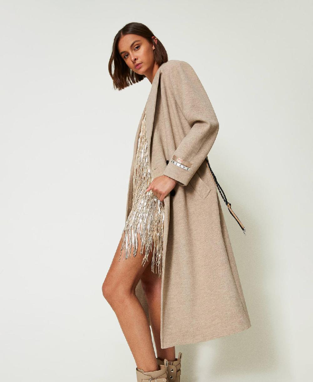 Scee By Twin Set Cappotto MYFO In Panno Diagonale