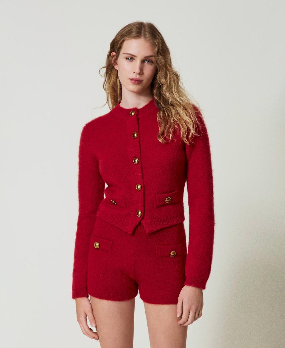 Scee By Twin Set Cardigan 'Anne' In Misto Mohair