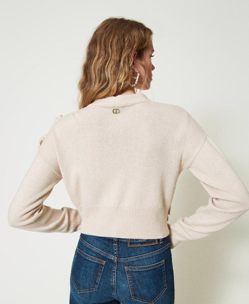 Scee By Twin Set Cardigan In Misto Lana Con Volant