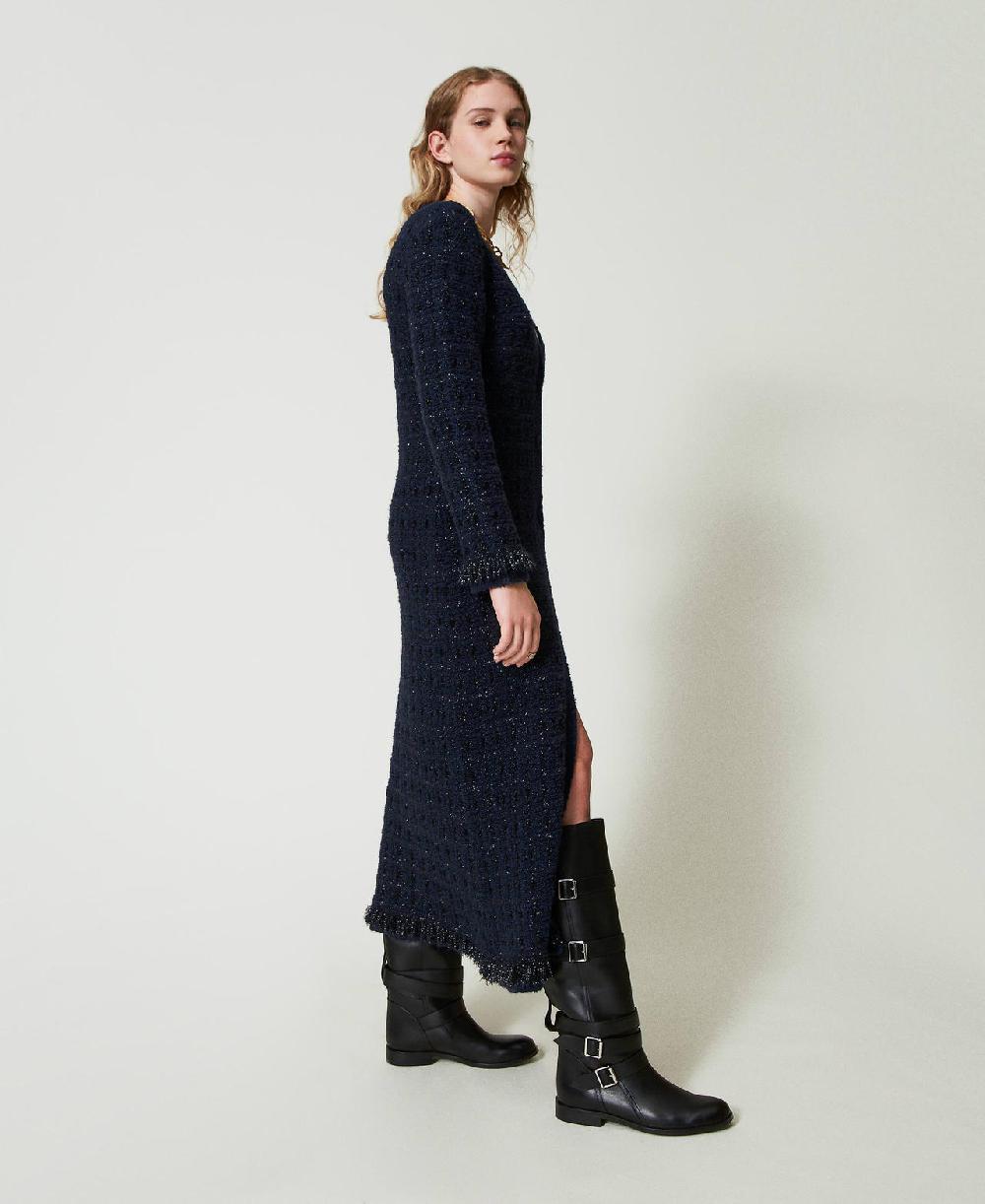 Scee By Twin Set Cardigan Lungo Jacquard Check