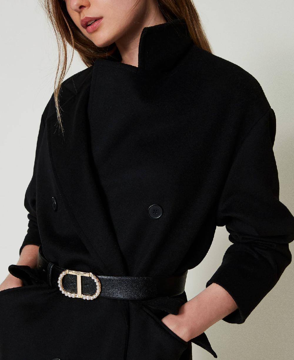 Scee by twin set Cintura con fibbia Oval T e perle