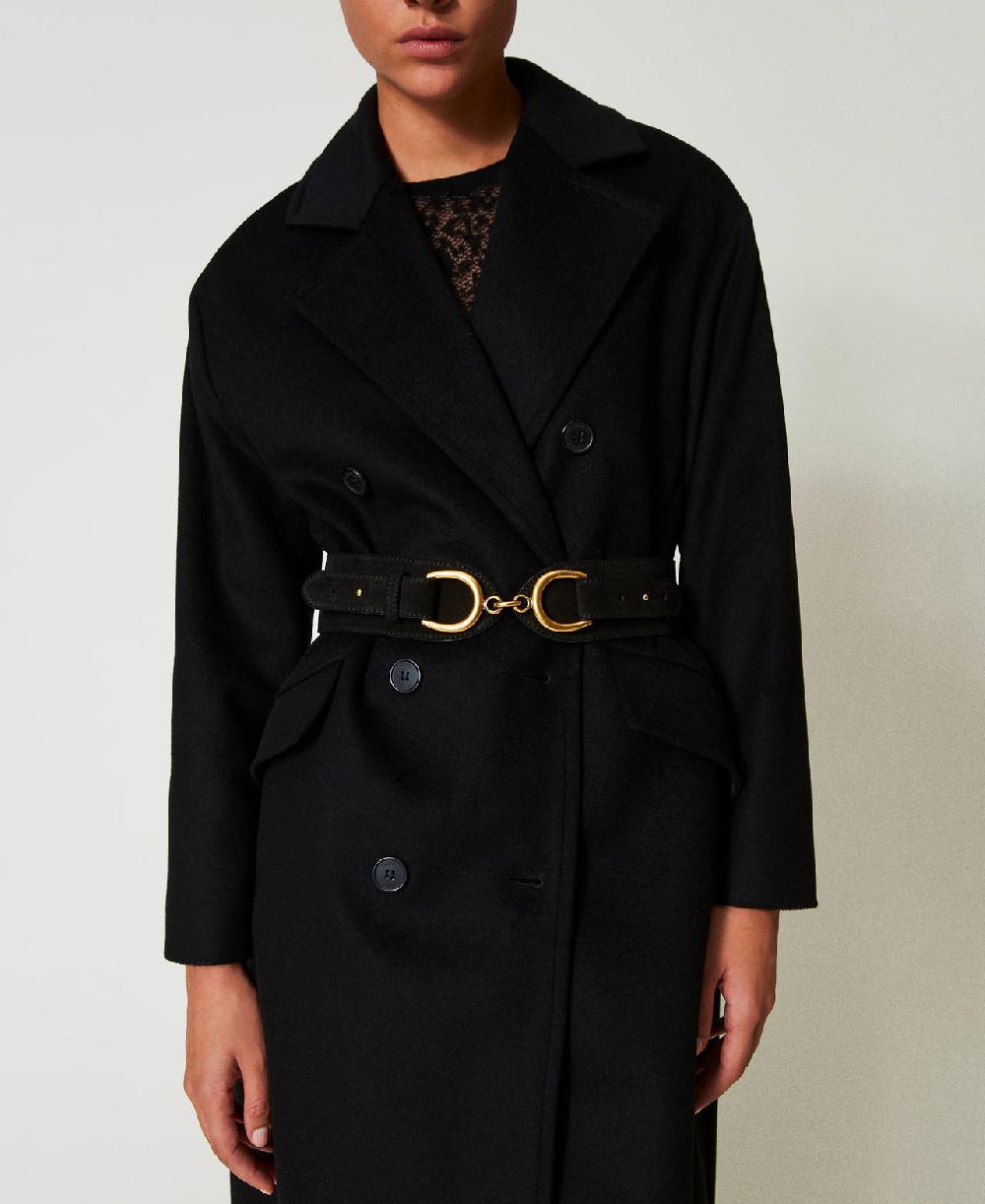 Scee by twin set Cintura in pelle con morsetto