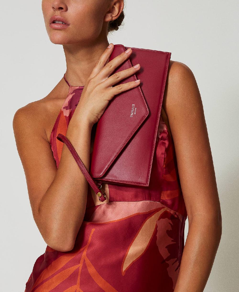 Scee by twin set Clutch in pelle con logo