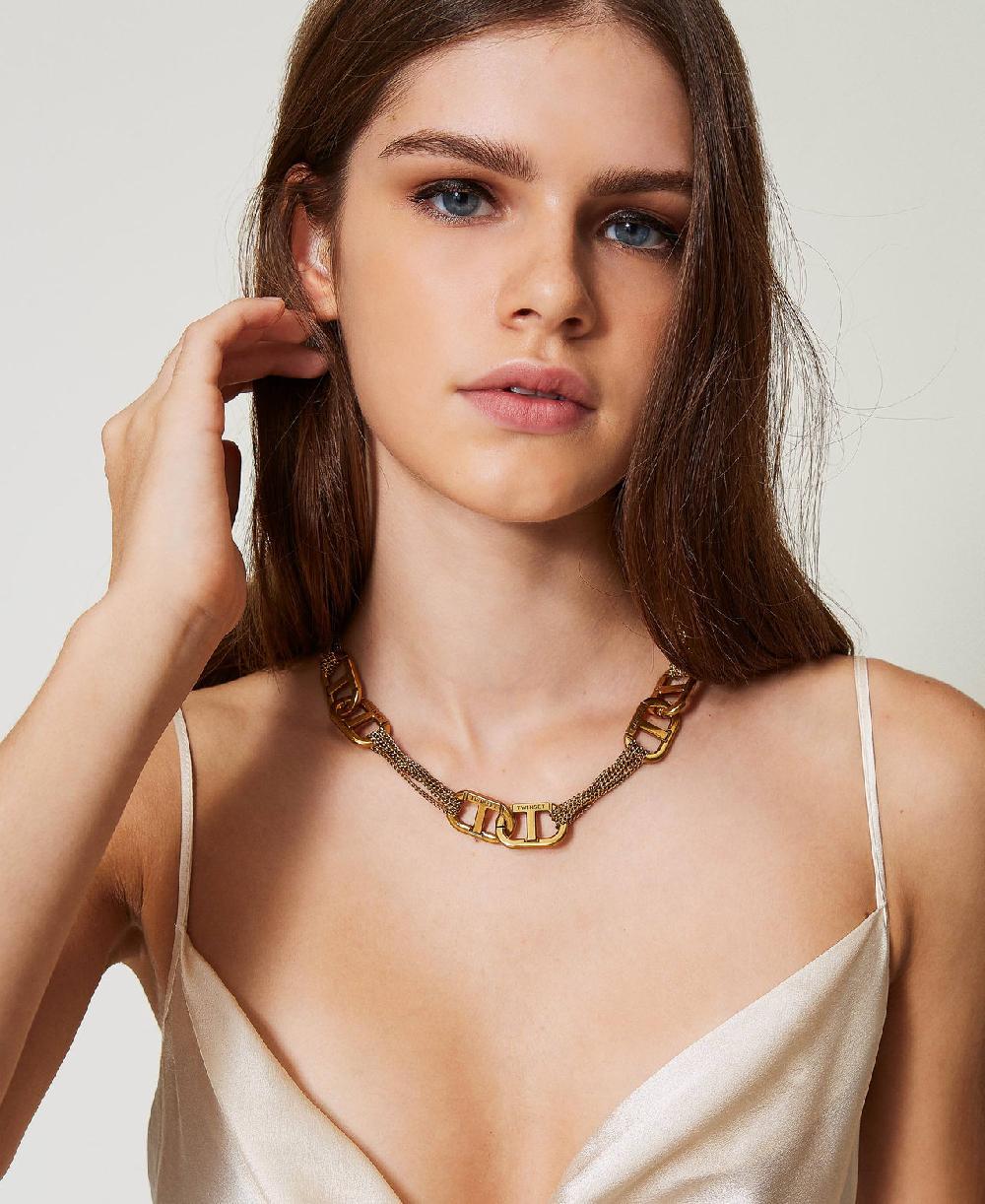 Scee by twin set Collana girocollo con Oval T