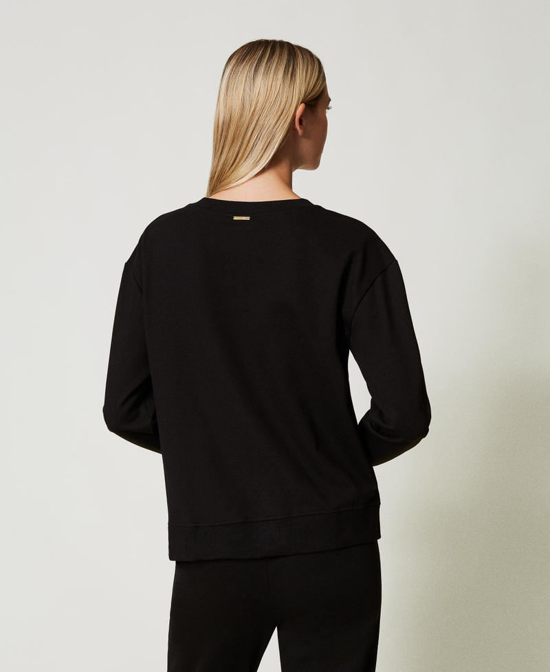 Scee By Twin Set Felpa Con Inserto Plissé E Pizzo