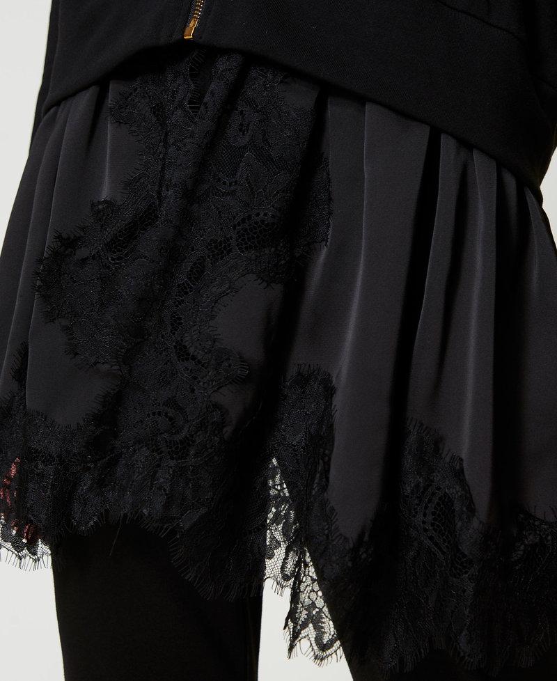 Scee By Twin Set Felpa Con Raso E Pizzo