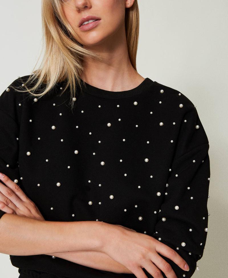 Scee By Twin Set Felpa Girocollo Con Perle