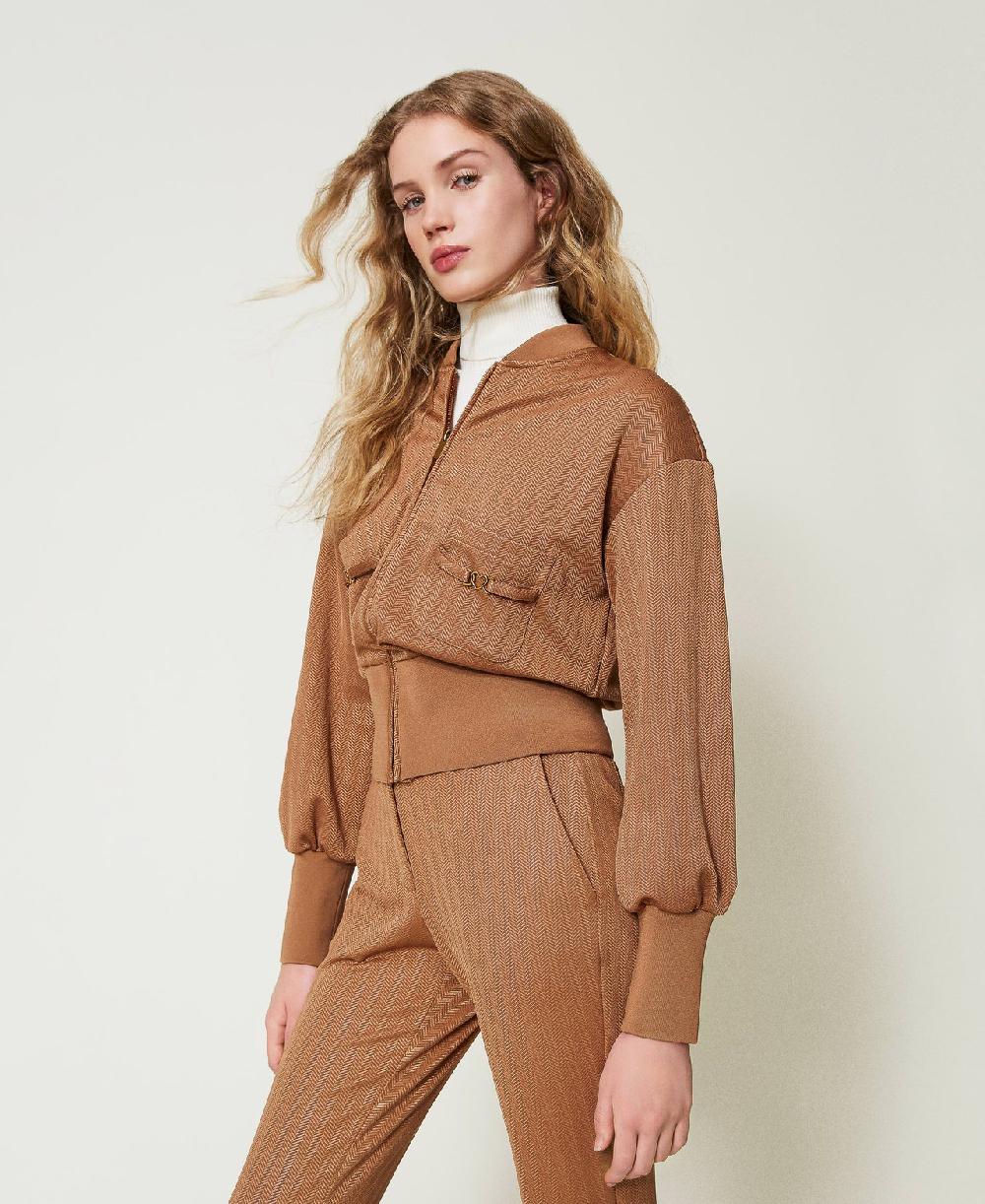 Scee By Twin Set Felpa In Tessuto Scuba Jacquard