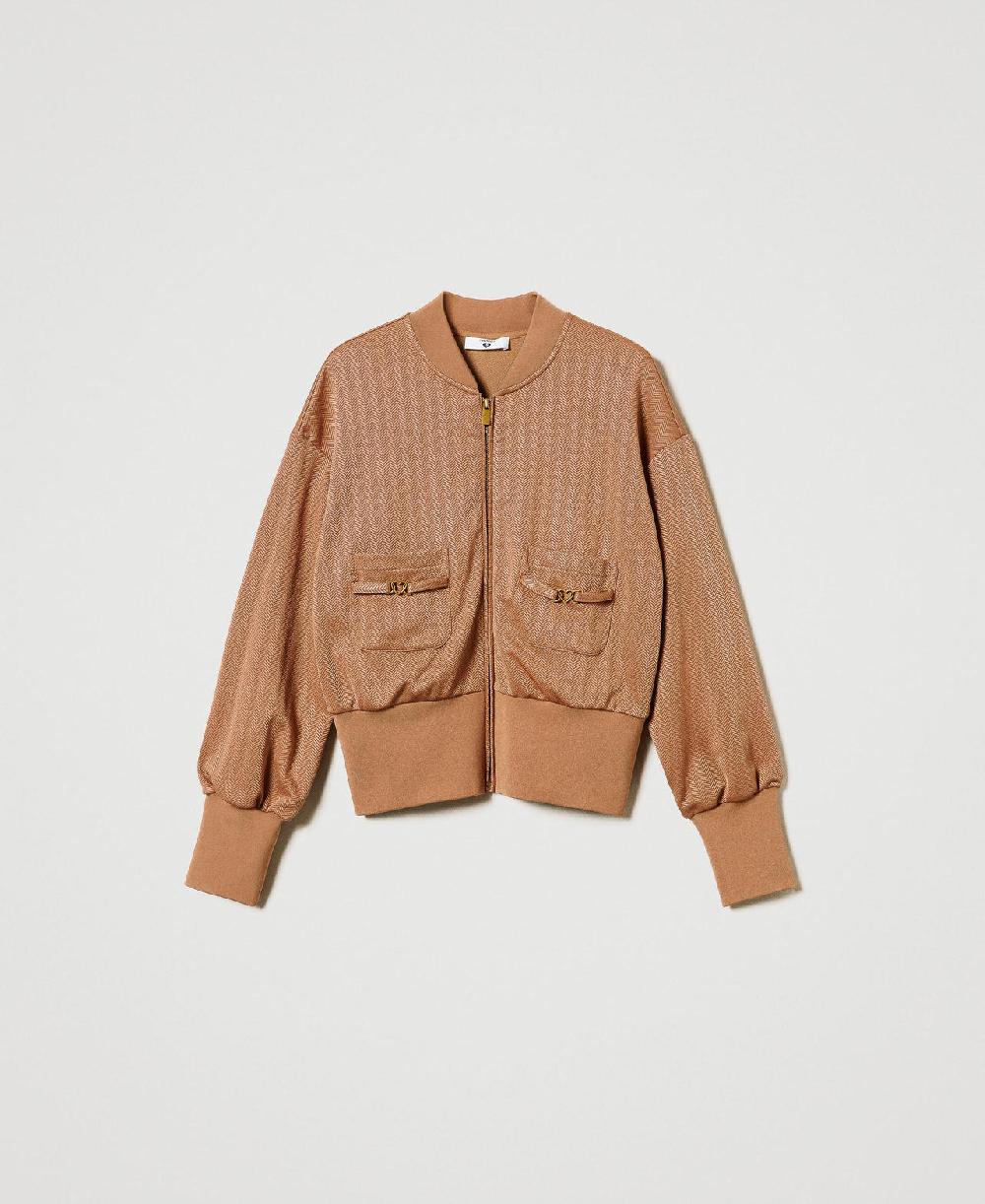 Scee by twin set Felpa in tessuto scuba jacquard