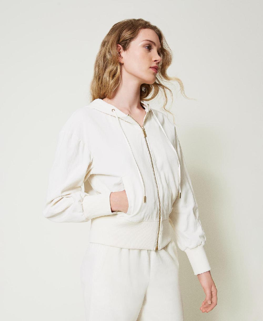 Scee By Twin Set Felpa In Velluto Con Cappuccio