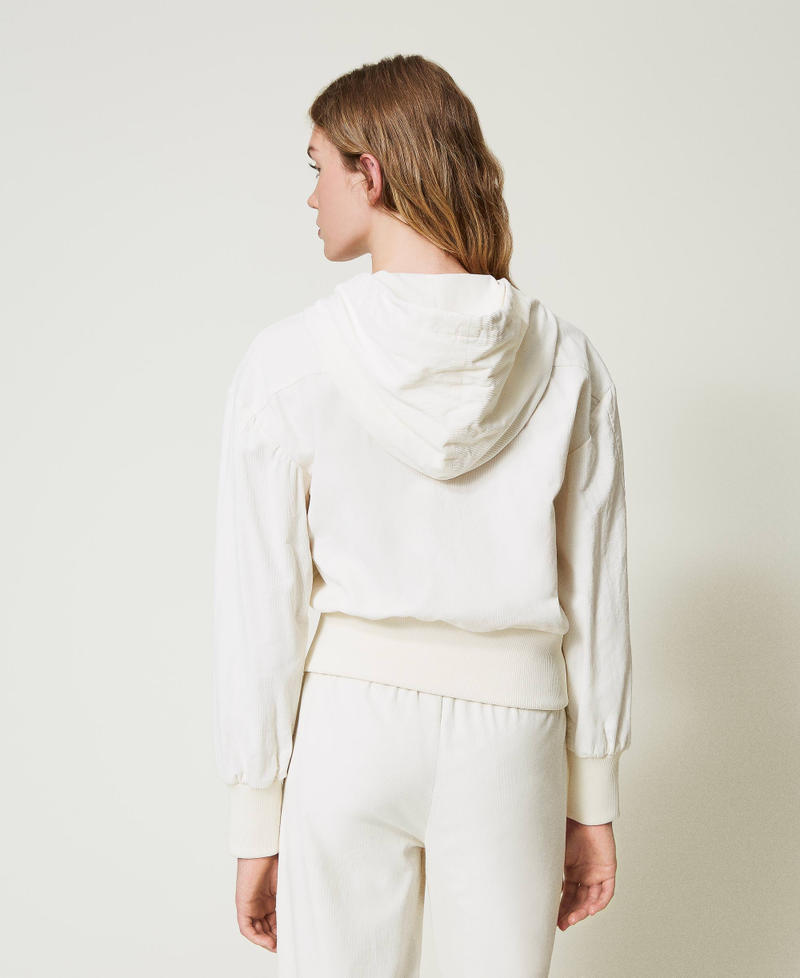 Scee By Twin Set Felpa In Velluto Con Cappuccio