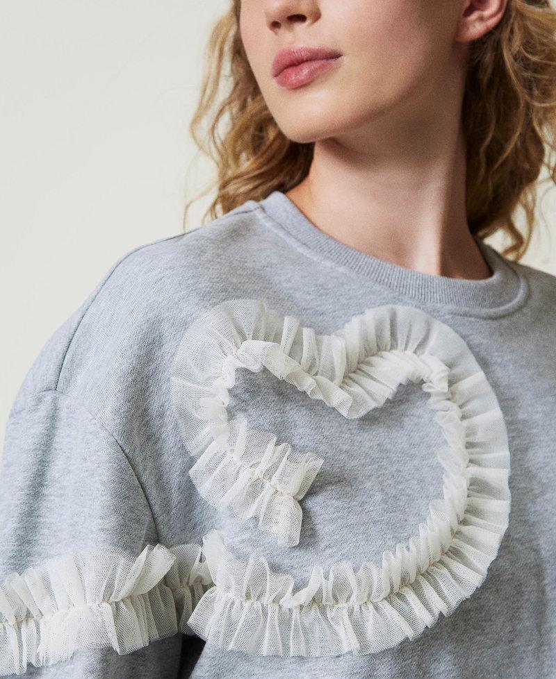 Scee By Twin Set Felpa Mélange Con Volant In Tulle