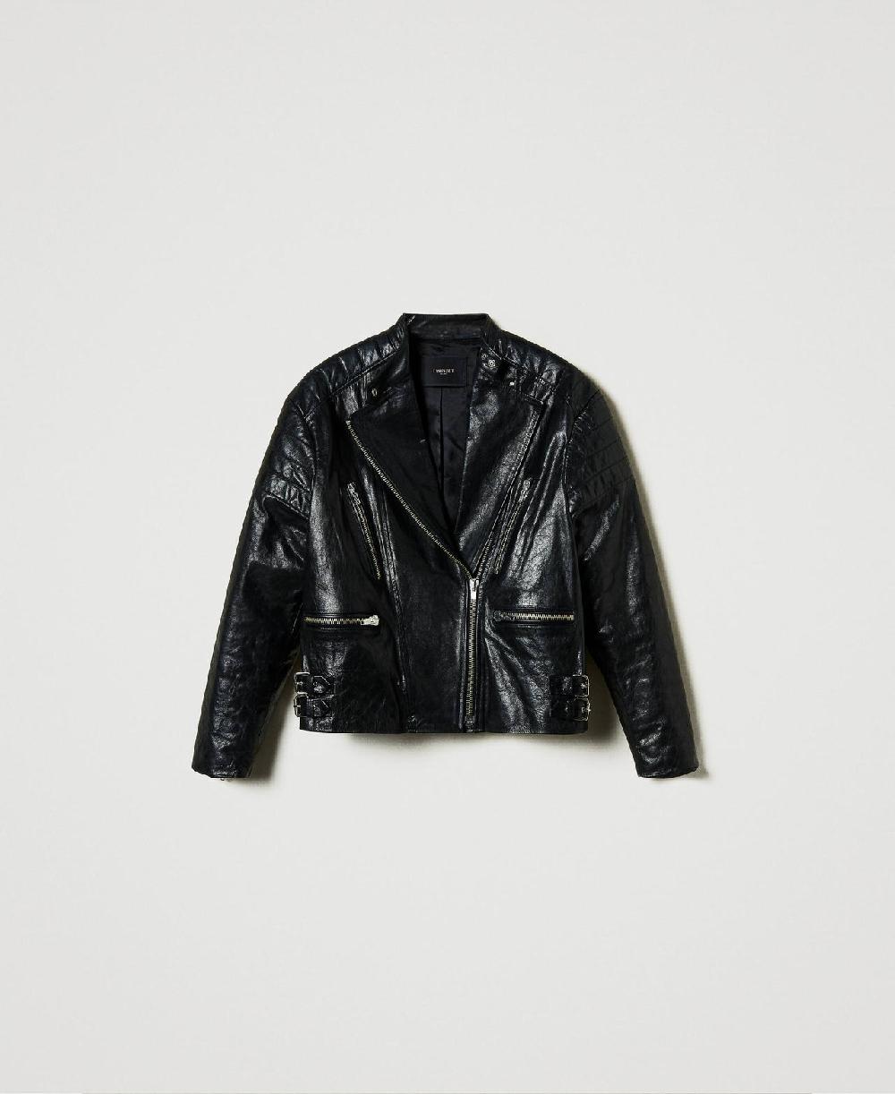 Scee by twin set Giacca biker 'Fairfax' in pelle