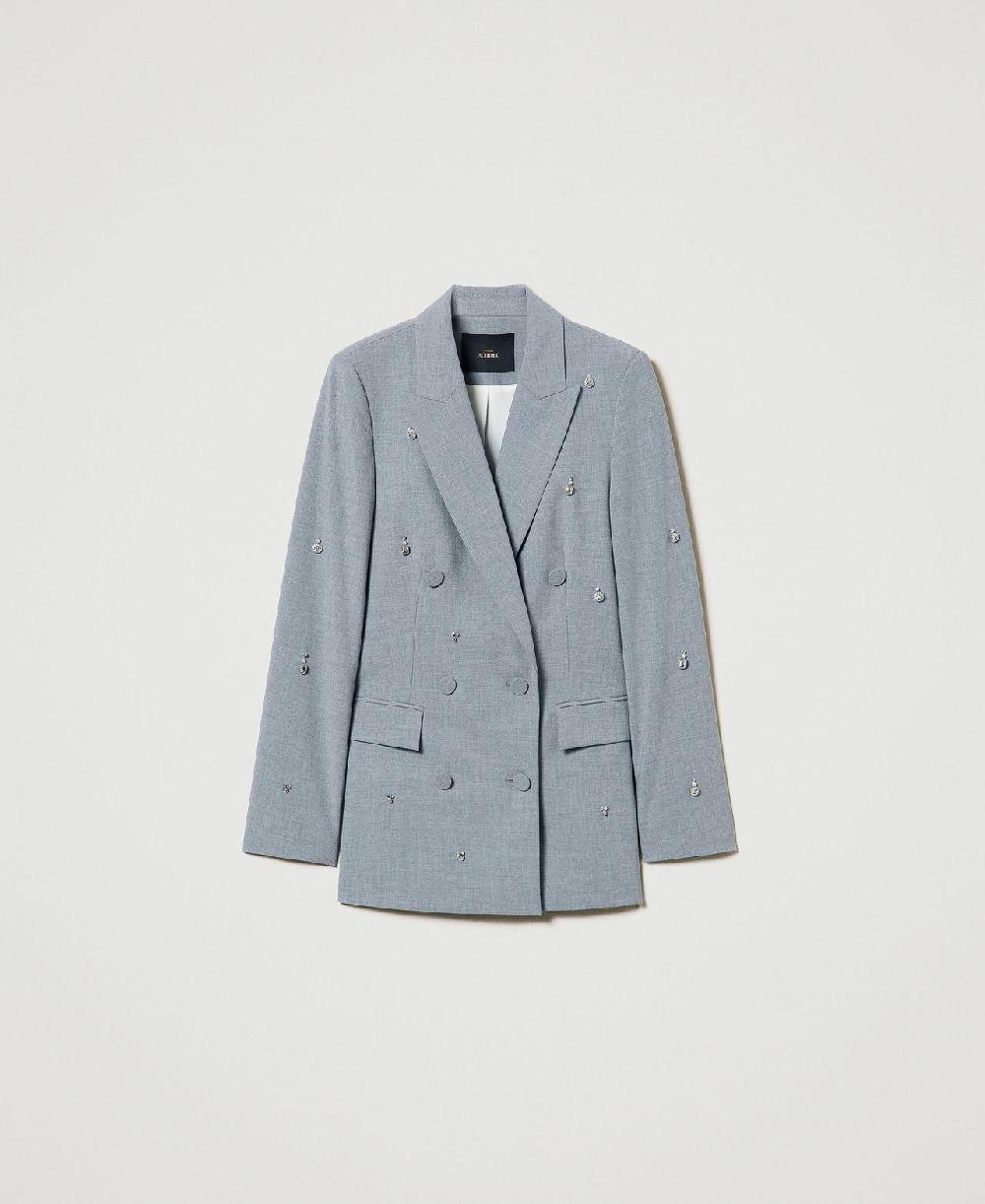 Scee by twin set Giacca blazer con ricami a mano