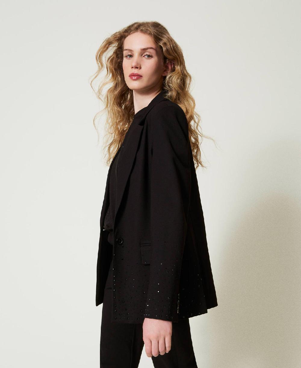 Scee By Twin Set Giacca Blazer Con Strass Dégradé