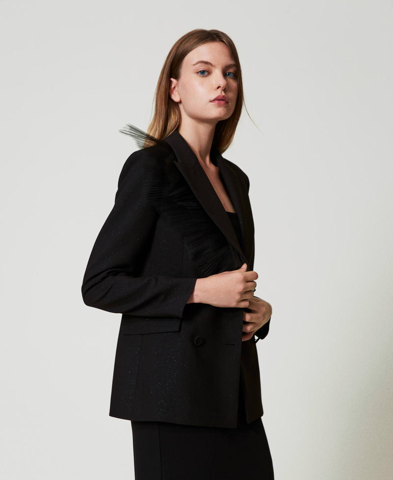 Scee By Twin Set Giacca Blazer Con Volant In Tulle