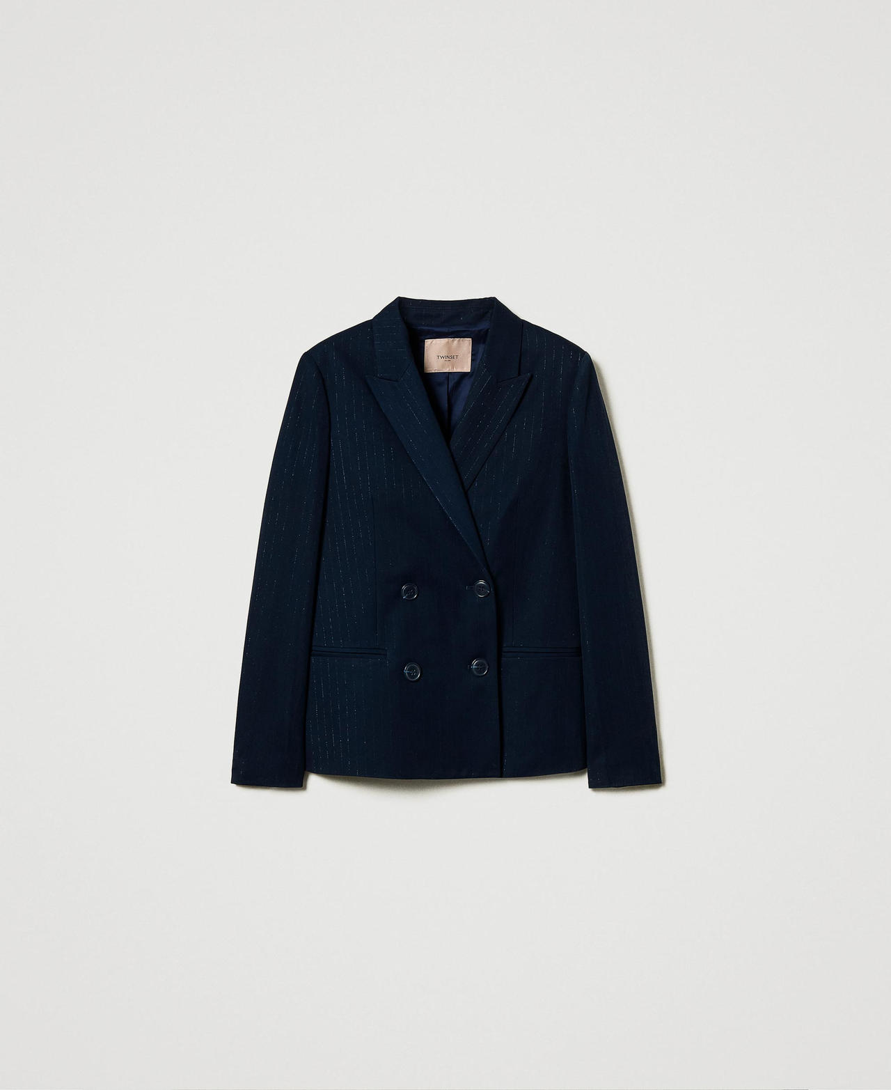 Scee by twin set Giacca blazer gessata lurex