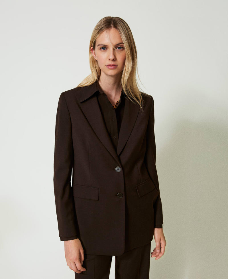 Scee By Twin Set Giacca Blazer In Lana Stretch