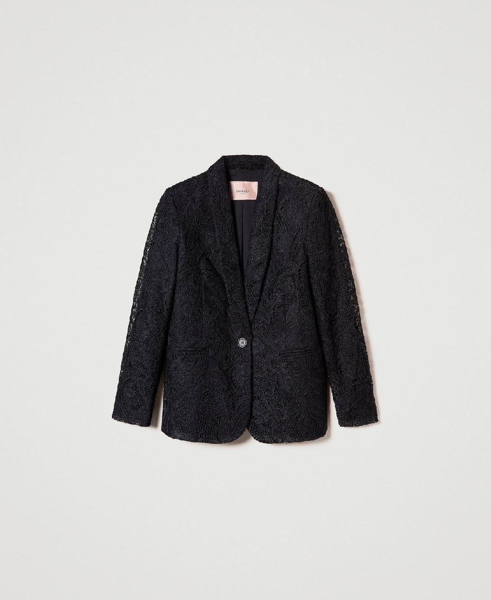 Scee by twin set Giacca blazer in pizzo macramè