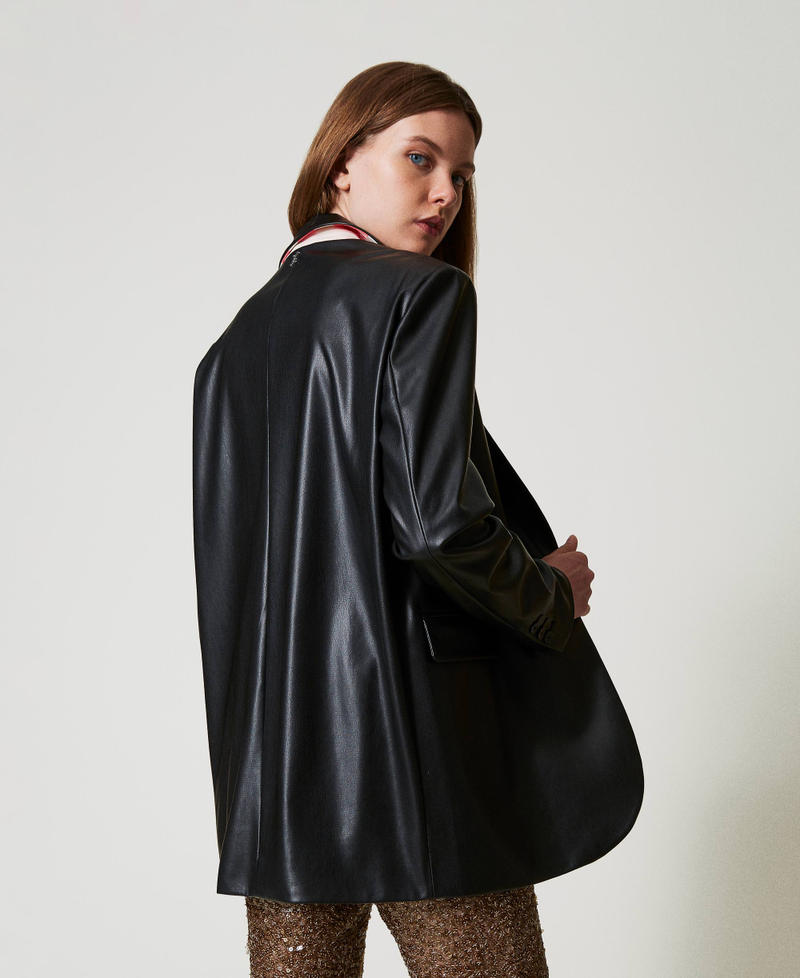 Scee By Twin Set Giacca Blazer MYFO Effetto Pelle