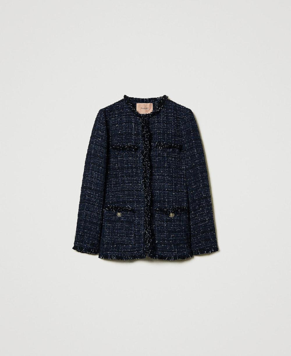 Scee by twin set Giacca bouclé con bottoni logati