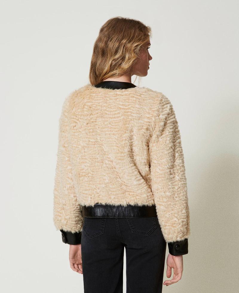 Scee By Twin Set Giacca Boxy In Faux Fur