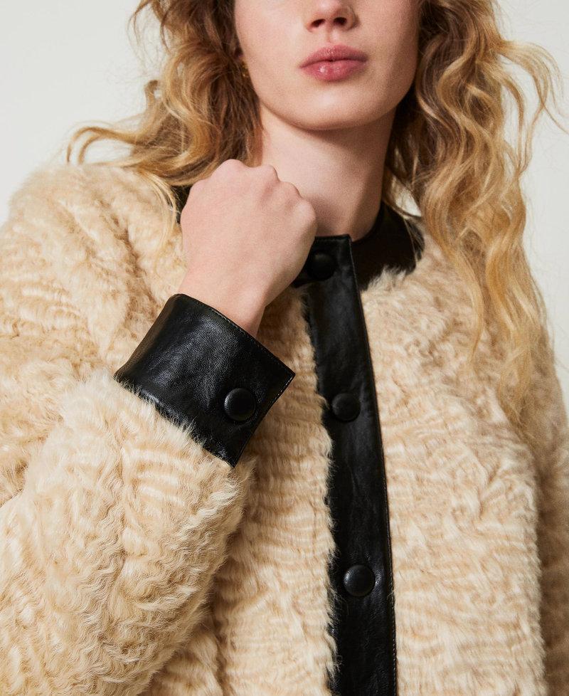Scee By Twin Set Giacca Boxy In Faux Fur