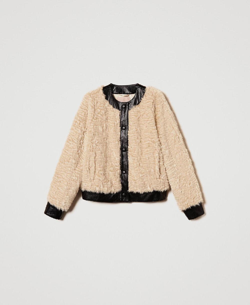 Scee by twin set Giacca boxy in faux fur
