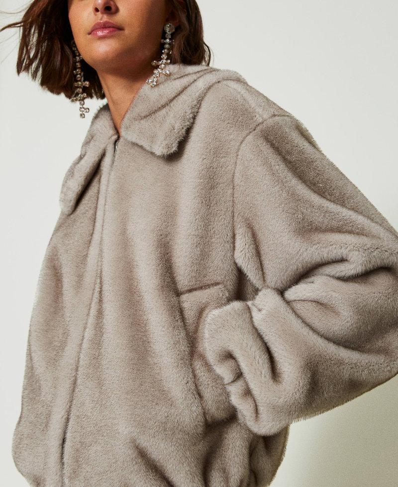 Scee By Twin Set Giacca Corta In Faux Fur