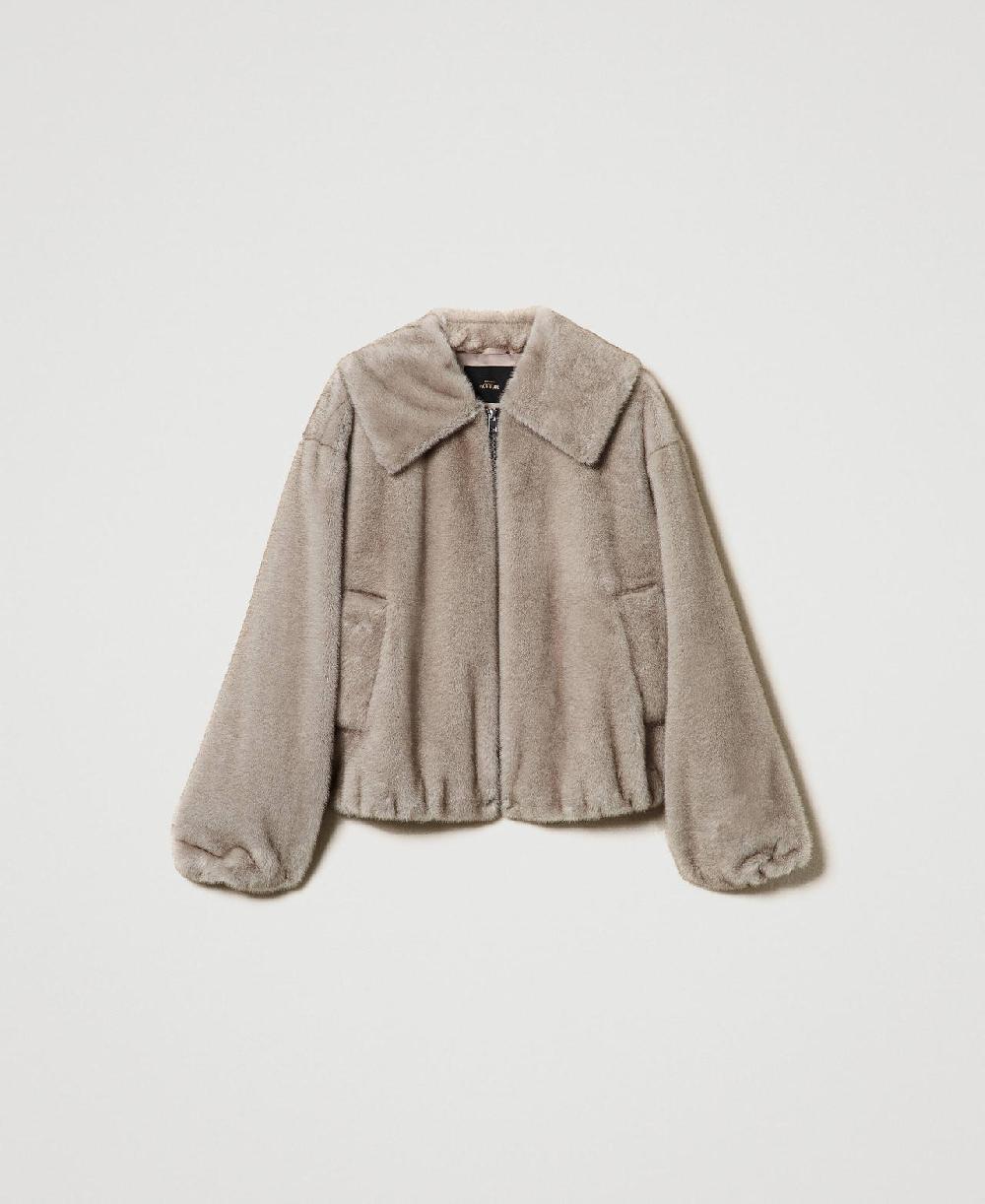 Scee by twin set Giacca corta in faux fur