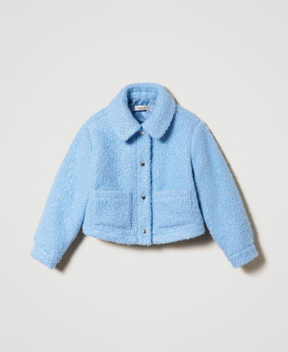 Scee by twin set Giacca corta in panno curly