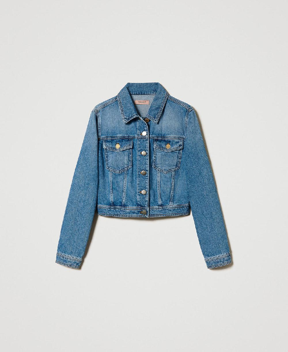 Scee by twin set Giacca in jeans con tasche