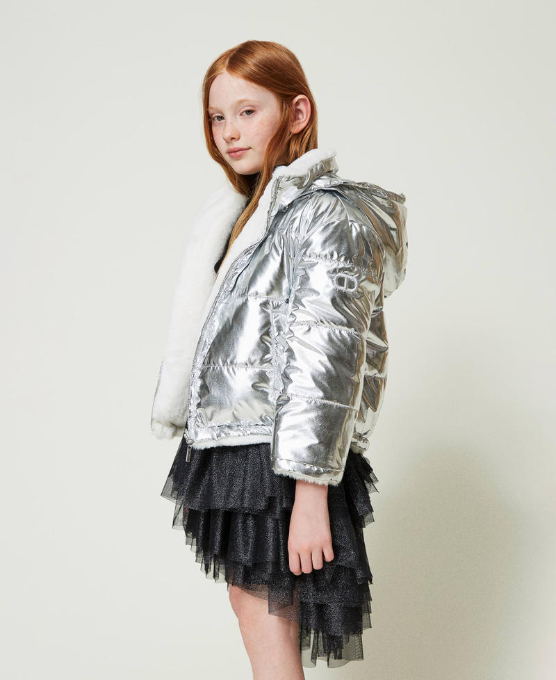 Scee By Twin Set Giacca Reversibile In Faux Fur