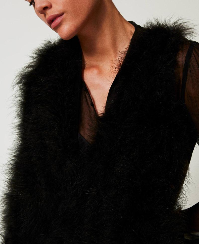 Scee By Twin Set Gilet Con Piume