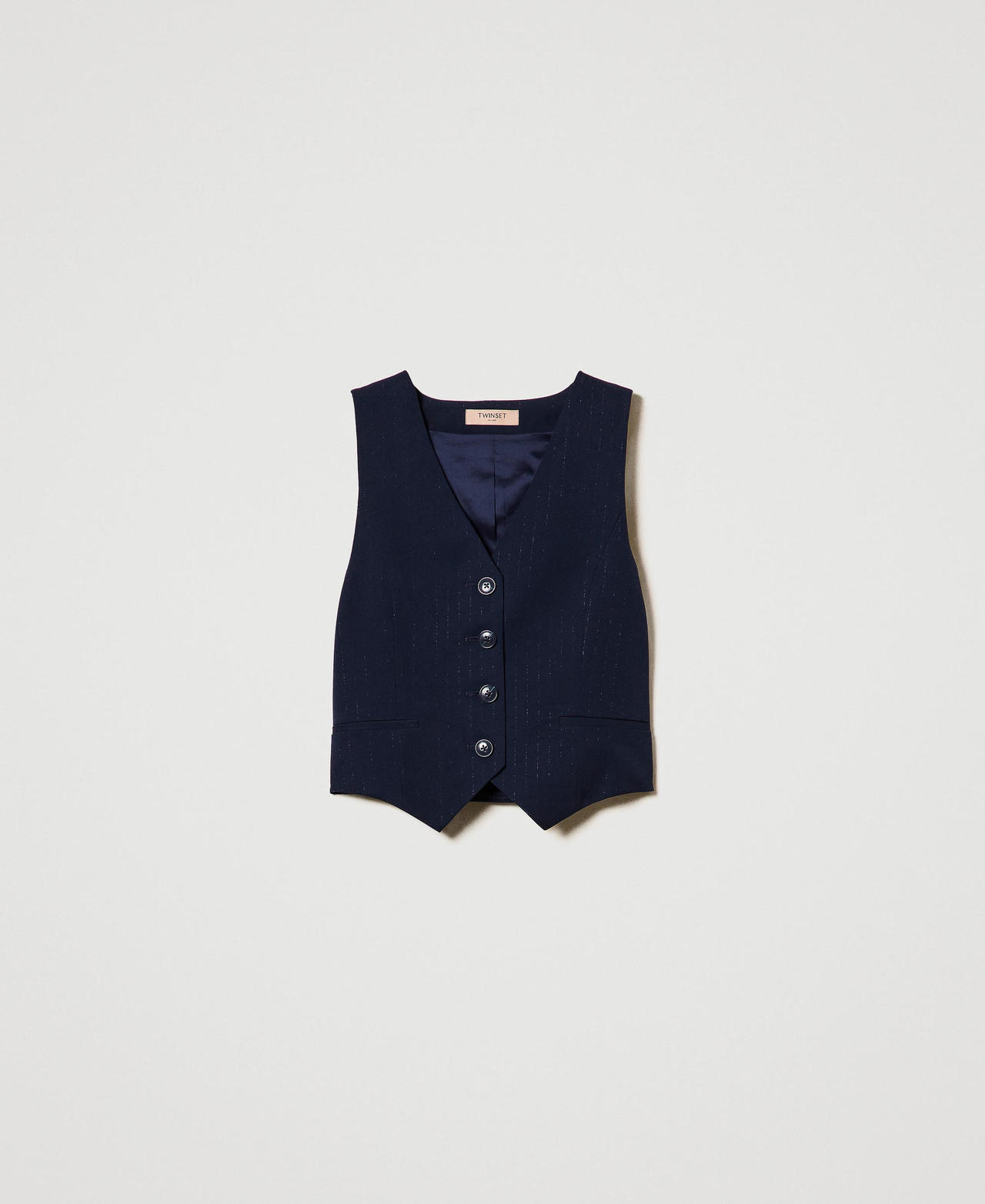 Scee by twin set Gilet fitted gessato lurex