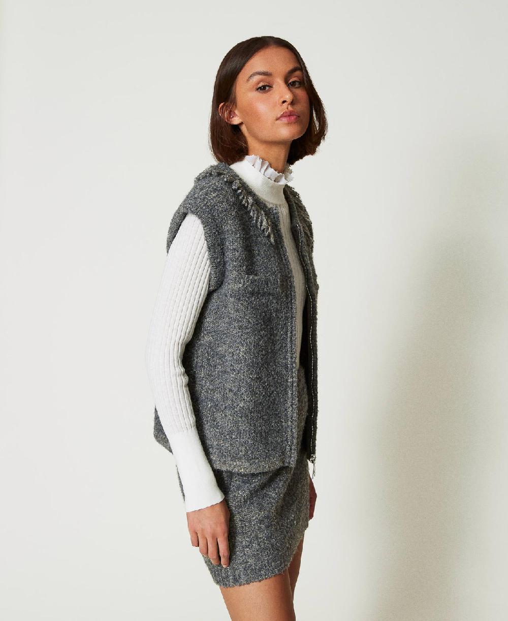 Scee By Twin Set Gilet In Maglia Bouclé Riciclata