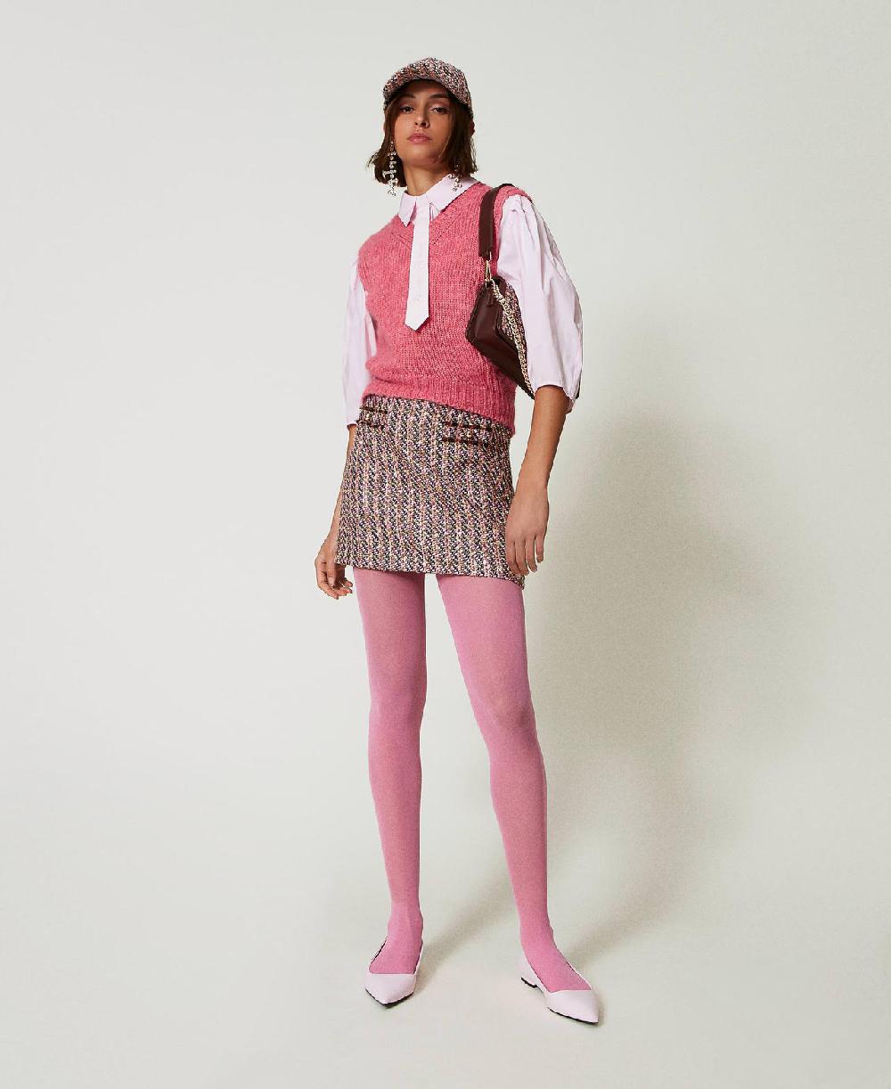 Scee By Twin Set Gilet In Misto Lana Seamless