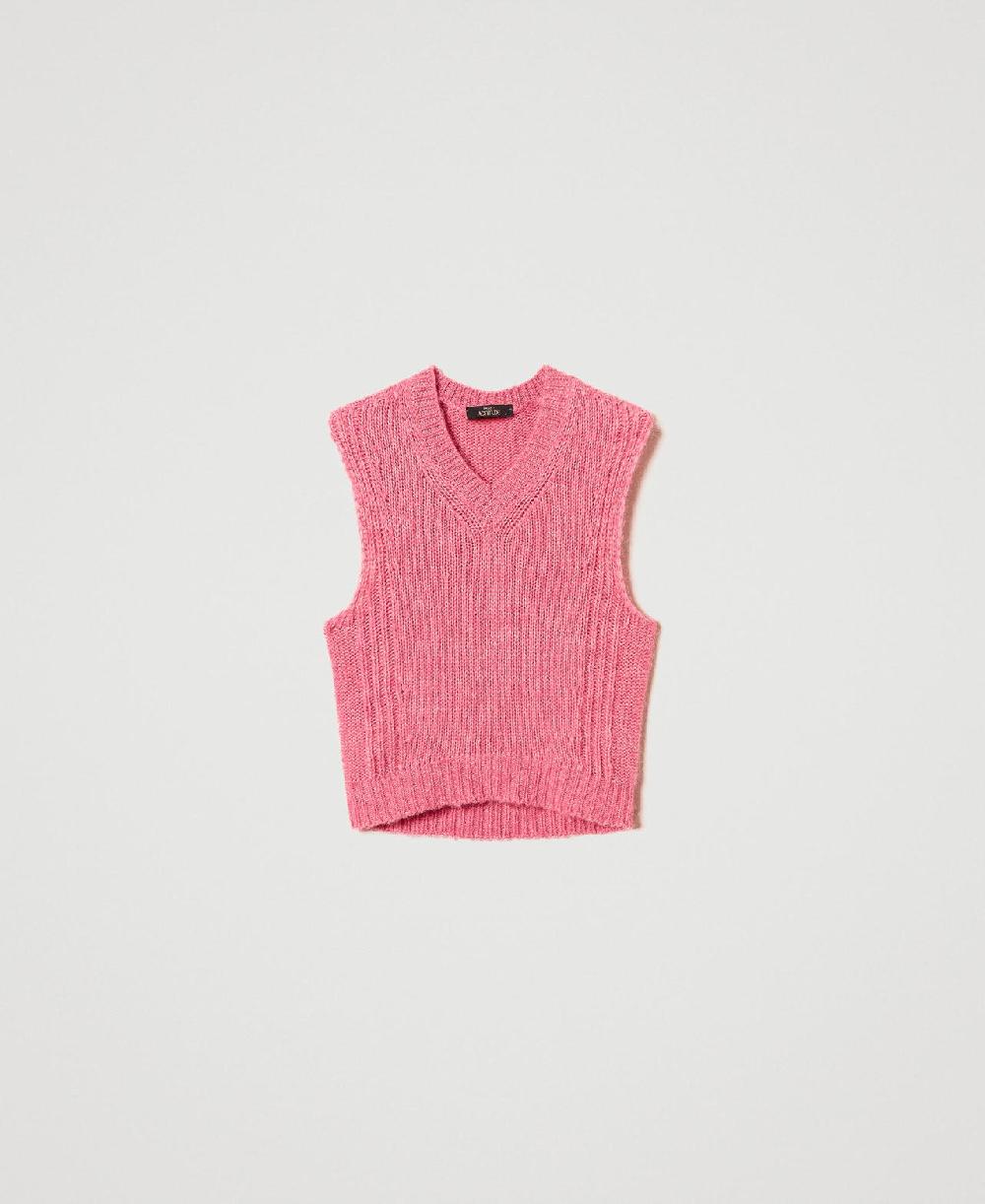 Scee by twin set Gilet in misto lana seamless