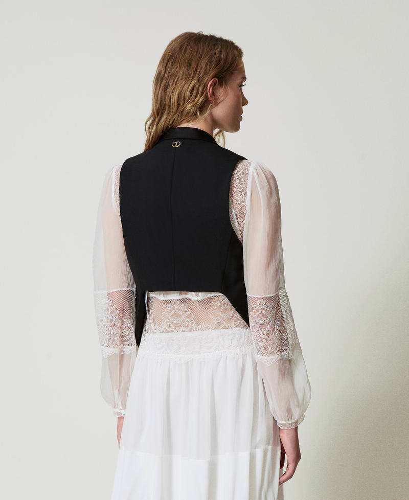 Scee By Twin Set Gilet In Serge Misto Lana