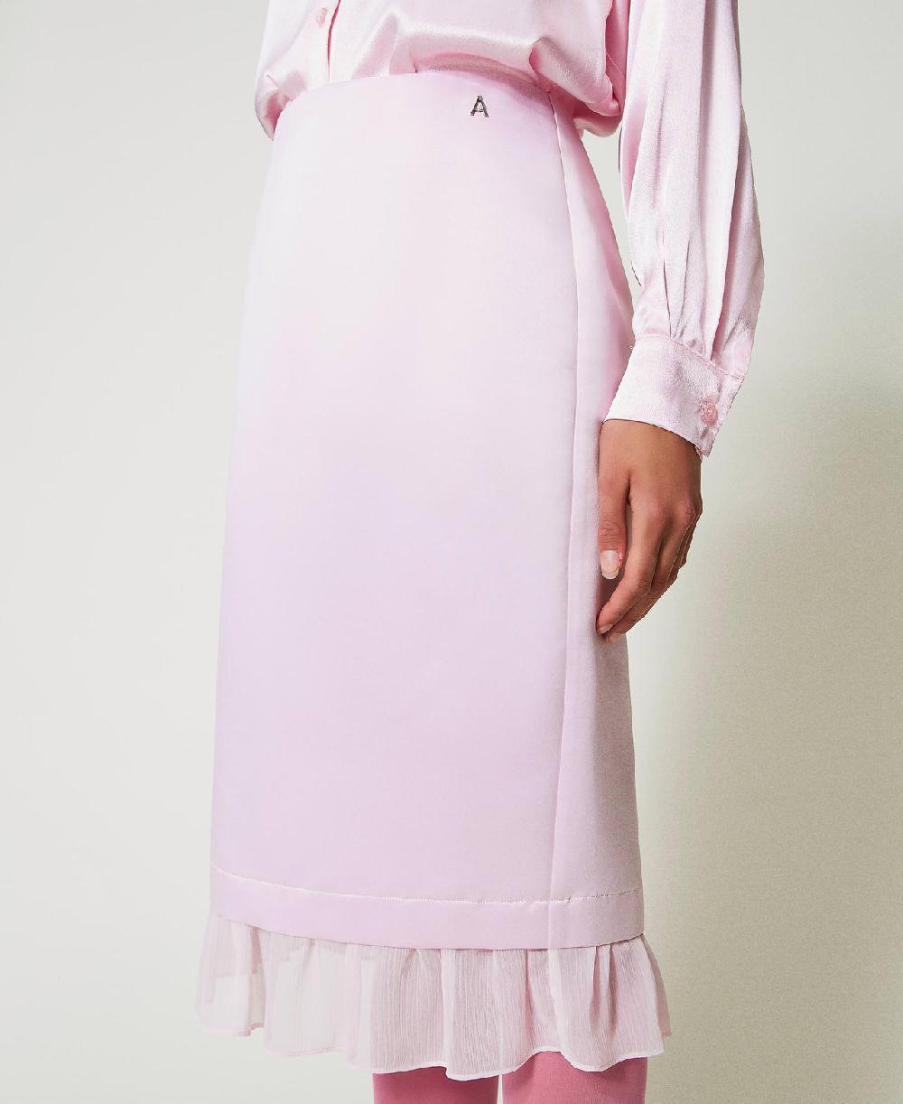 Scee By Twin Set Gonna Longuette In Duchesse