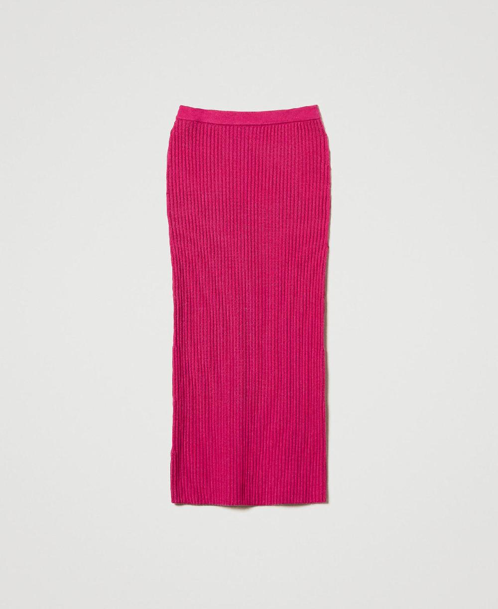 Scee by twin set Gonna longuette in maglia a coste