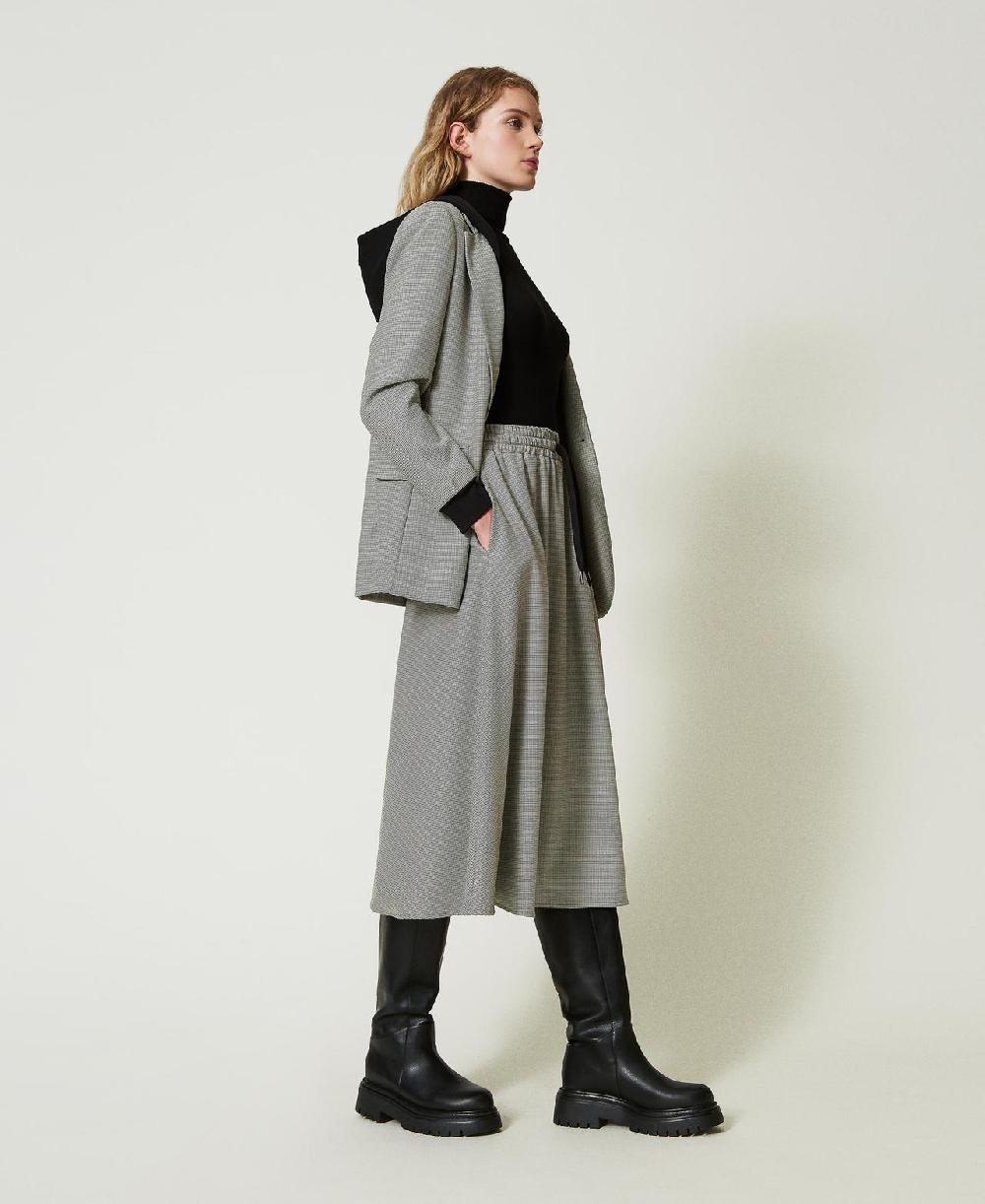 Scee By Twin Set Gonna Longuette In Pied De Poule