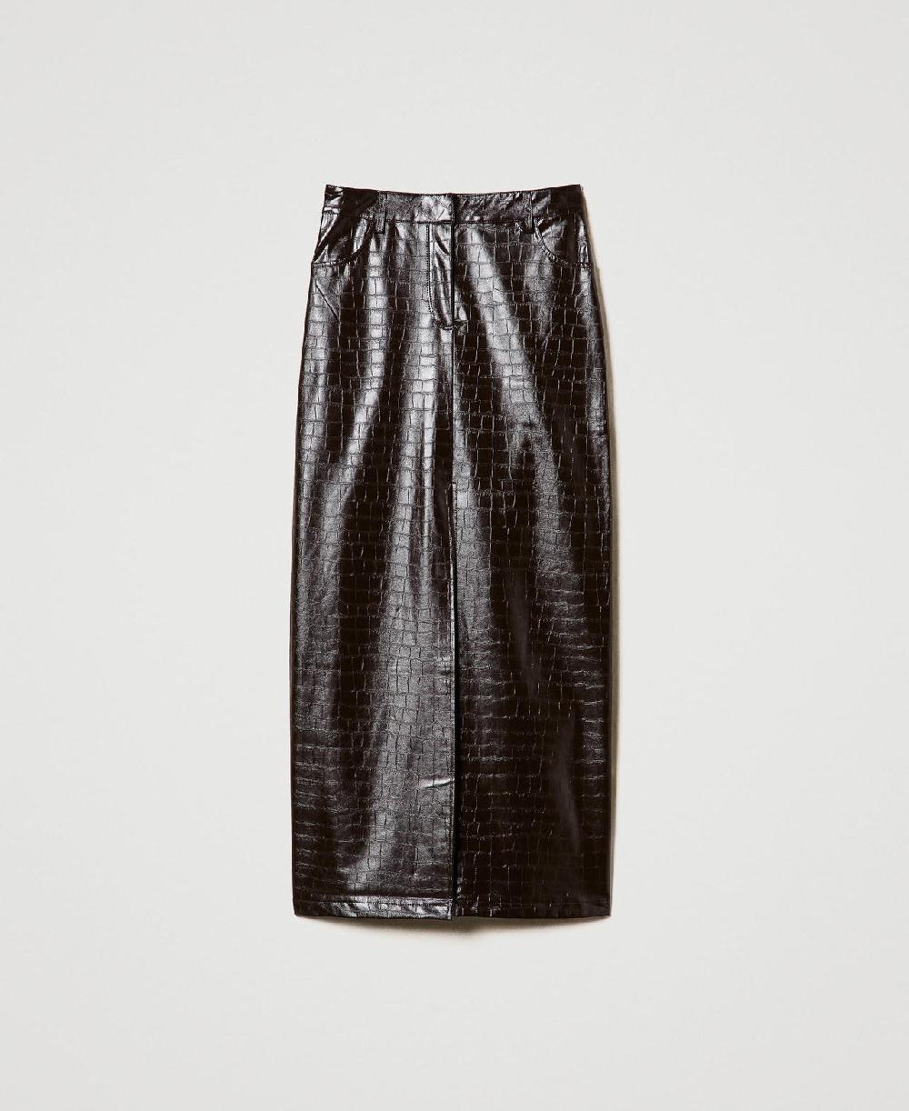 Scee by twin set Gonna lunga con stampa animalier