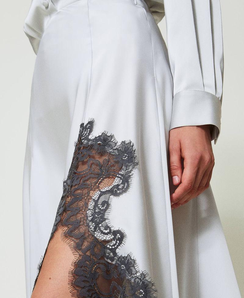 Scee By Twin Set Gonna Lunga In Raso E Pizzo