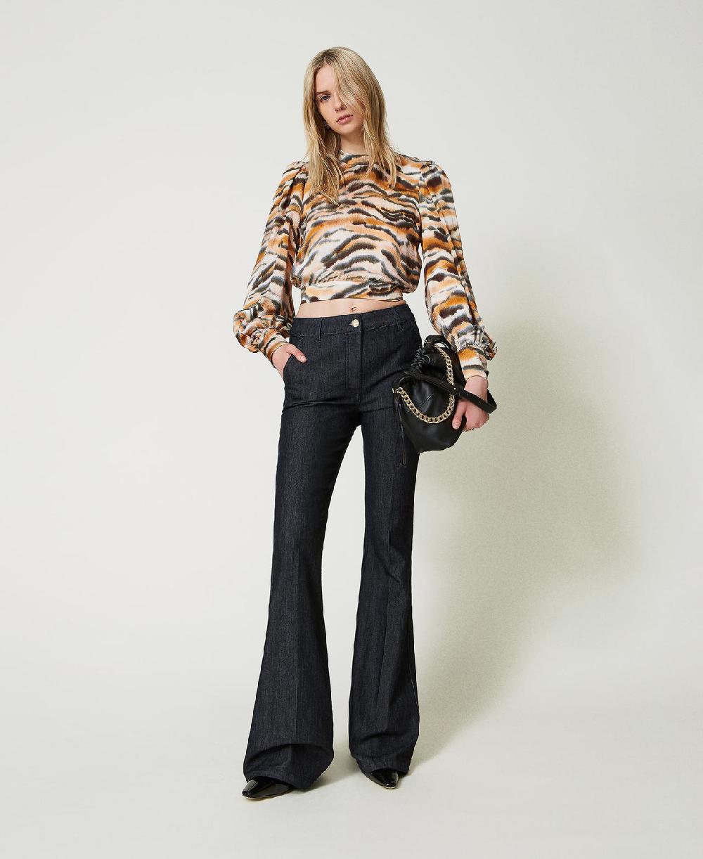 Scee By Twin Set Jeans Flare Con Piega Stirata