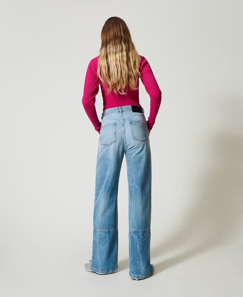 Scee By Twin Set Jeans Wide Leg Con Tagli