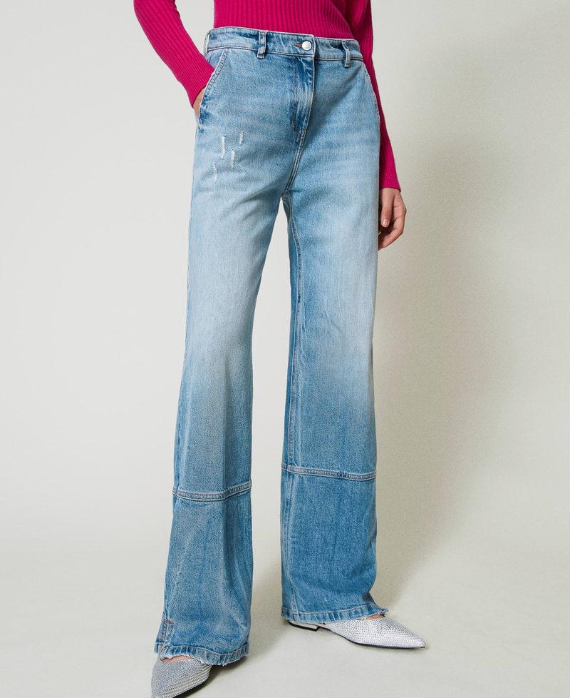 Scee By Twin Set Jeans Wide Leg Con Tagli