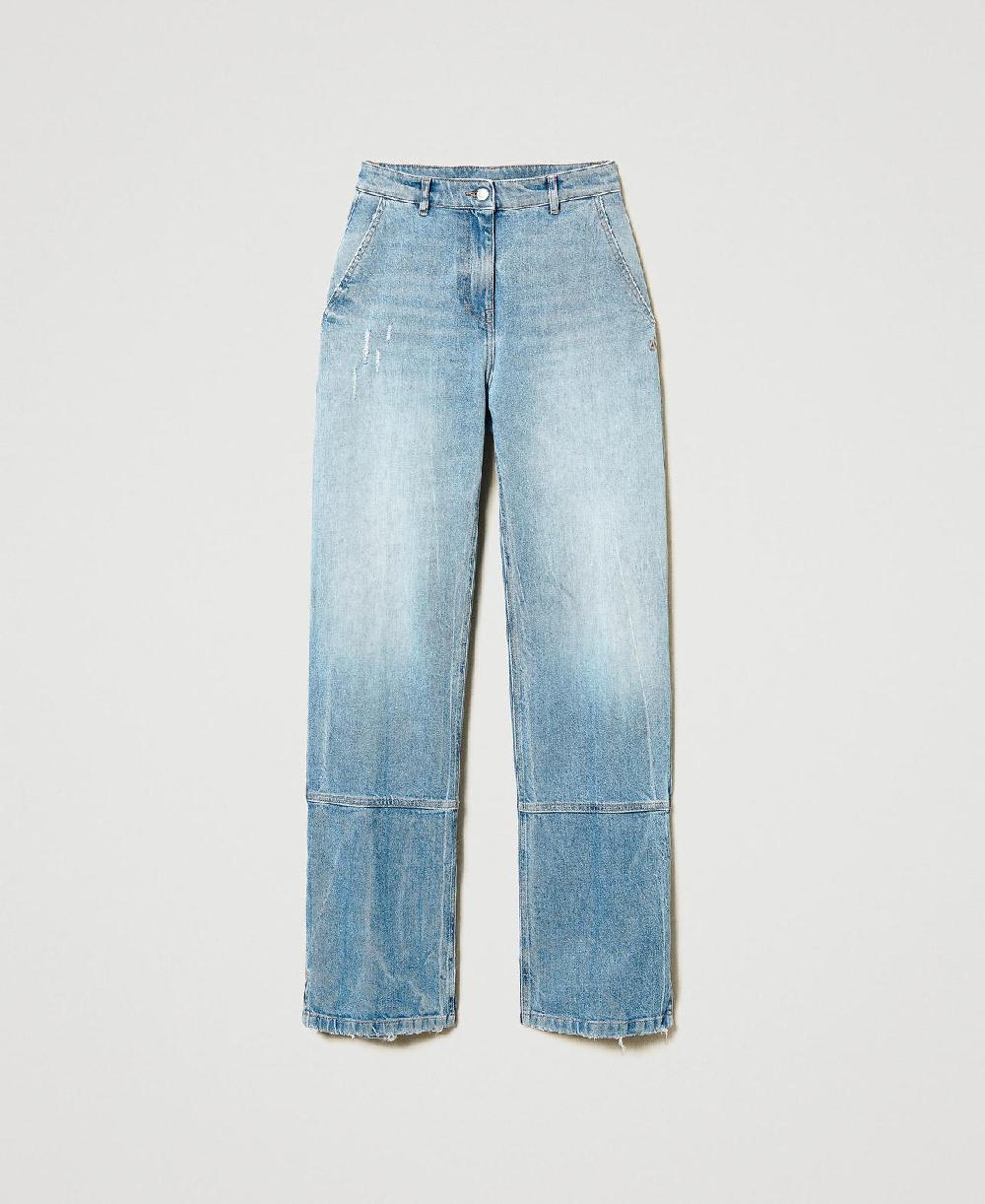 Scee by twin set Jeans wide leg con tagli