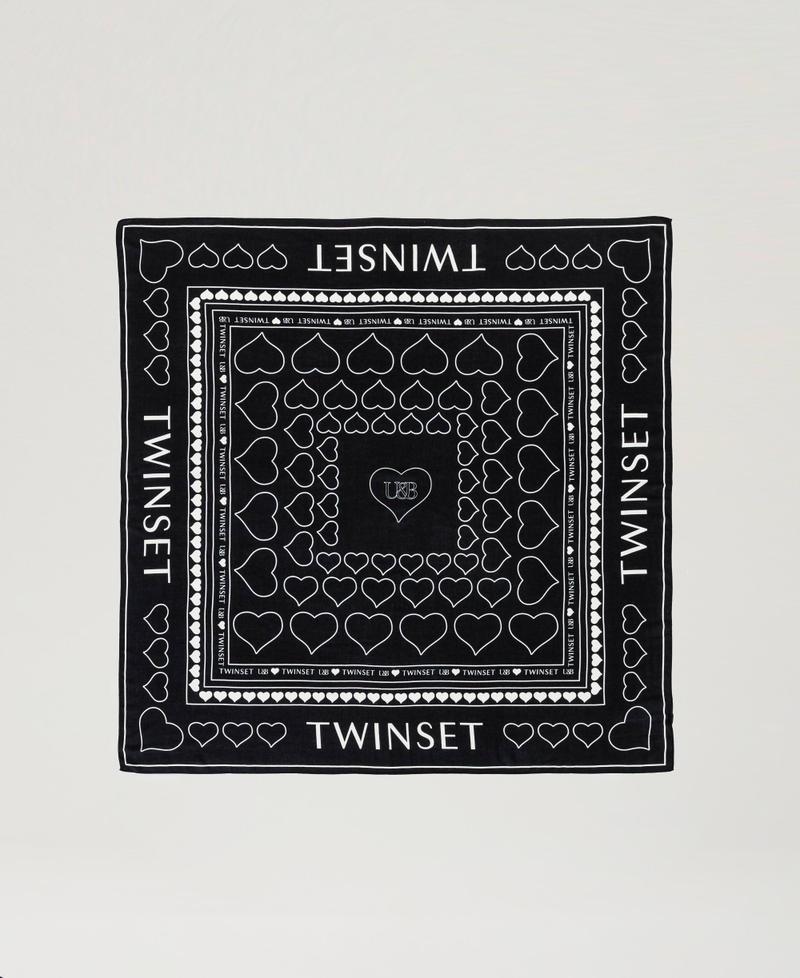 Scee By Twin Set Kefiah Con Stampa Logo E Cuori