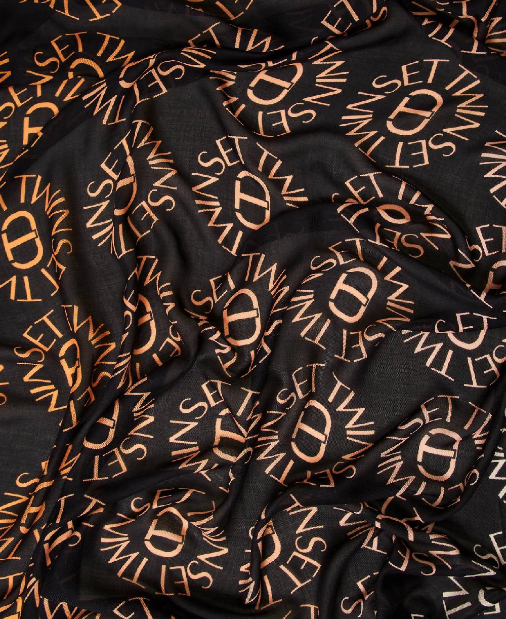 Scee By Twin Set Kefiah Con Stampa Oval T E Logo